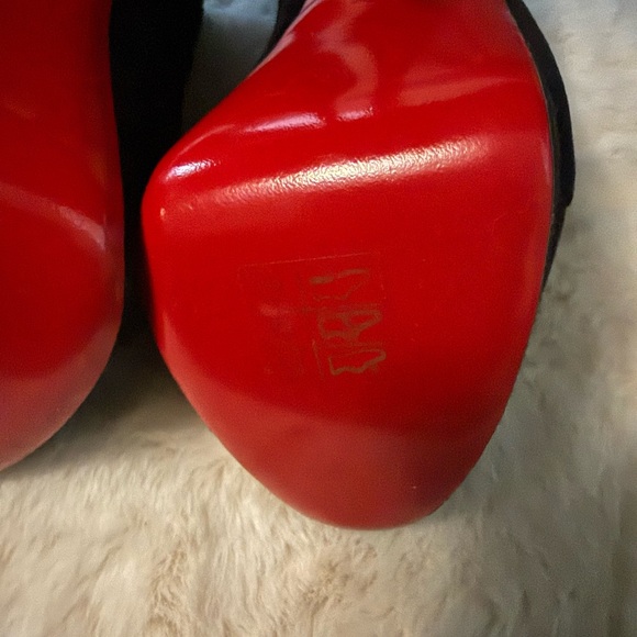 Christian Louboutin Black Heeled Boots with Rhinestone Accents - Picture 8 of 8